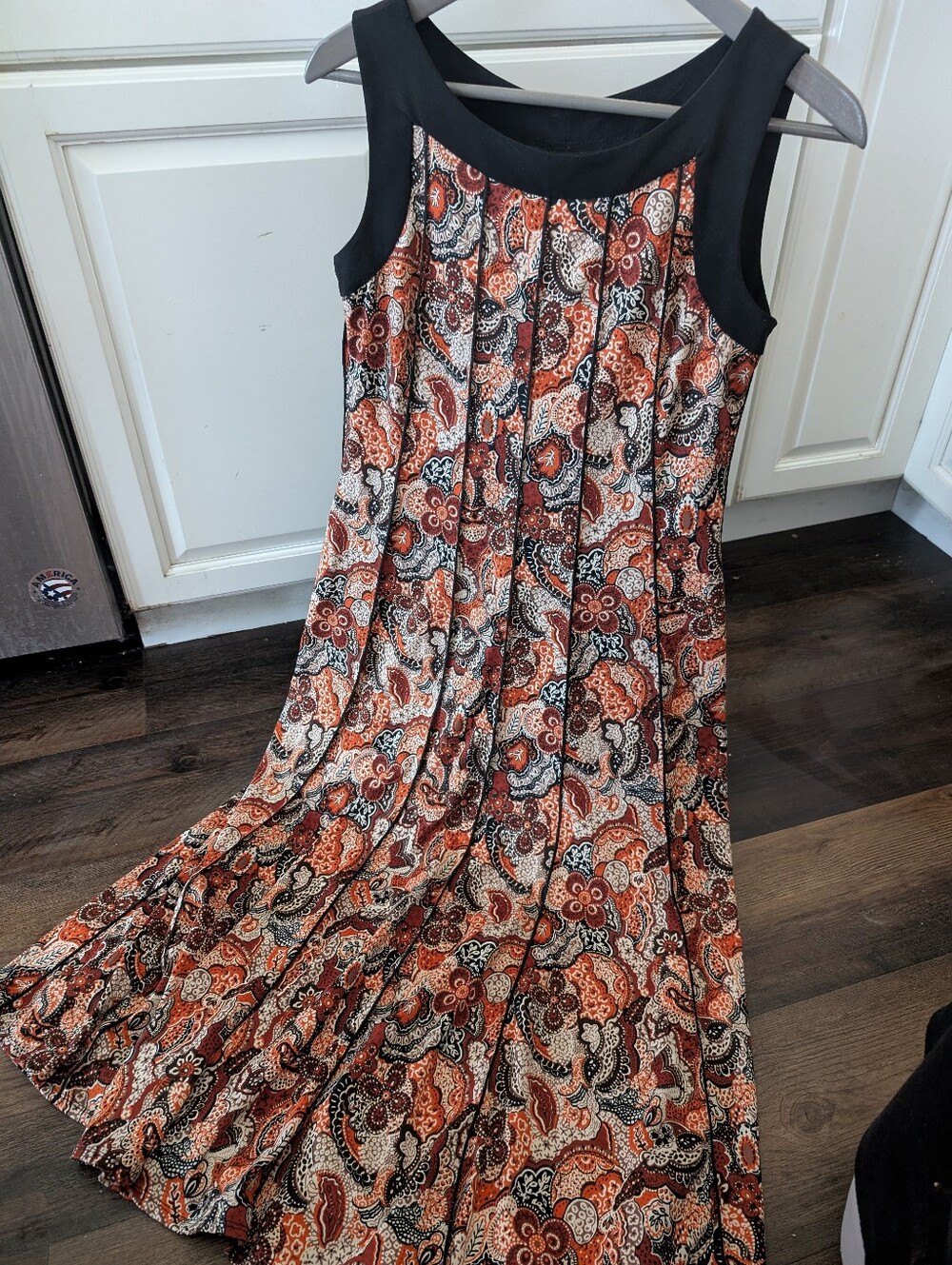 Chic Boho Paisley Print Midi Stretchy Dress Perceptions Small